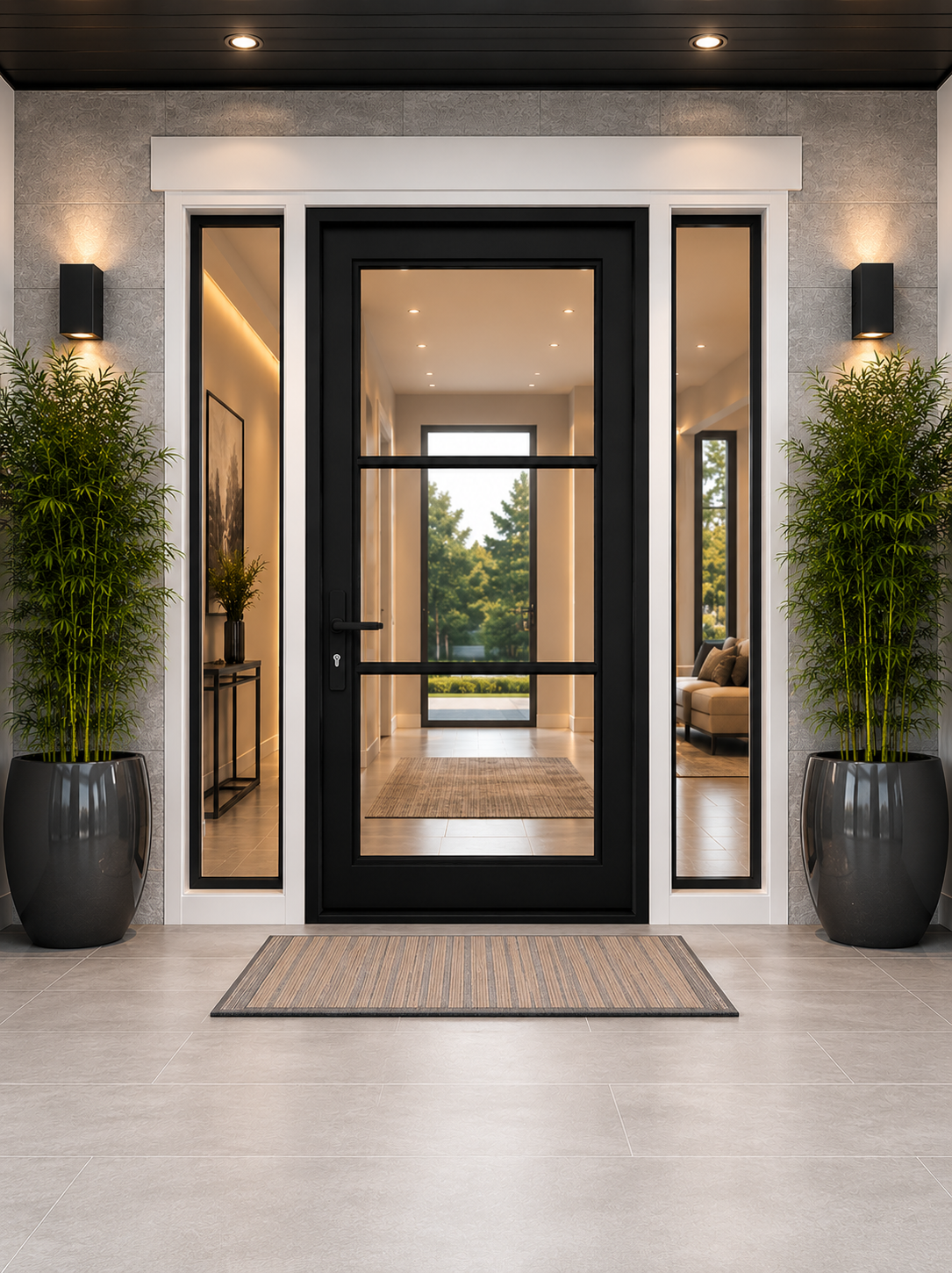 #05 3-LITE Modern Wrought Iron Door