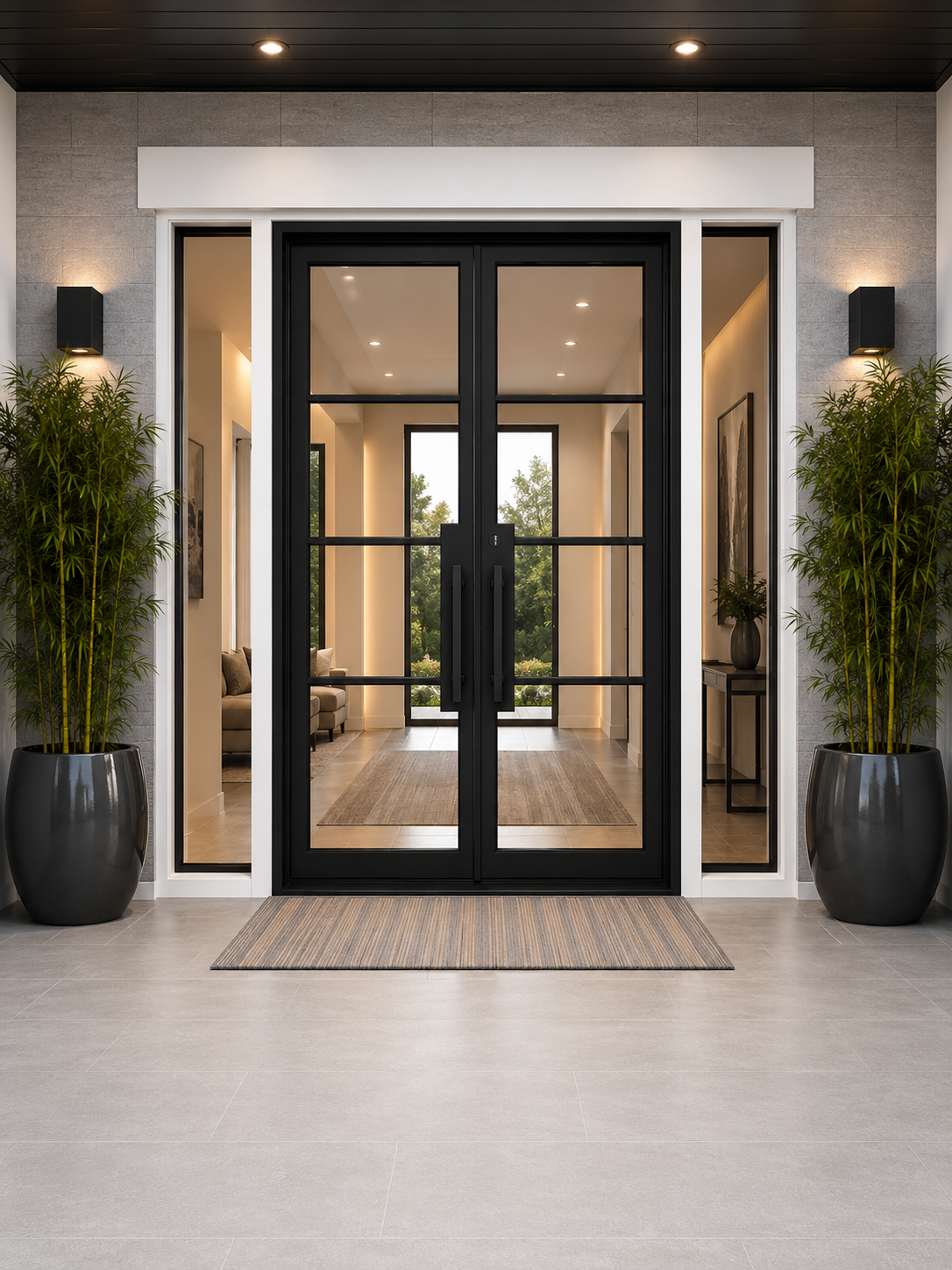#06 4-LITE Modern Wrought Iron Door