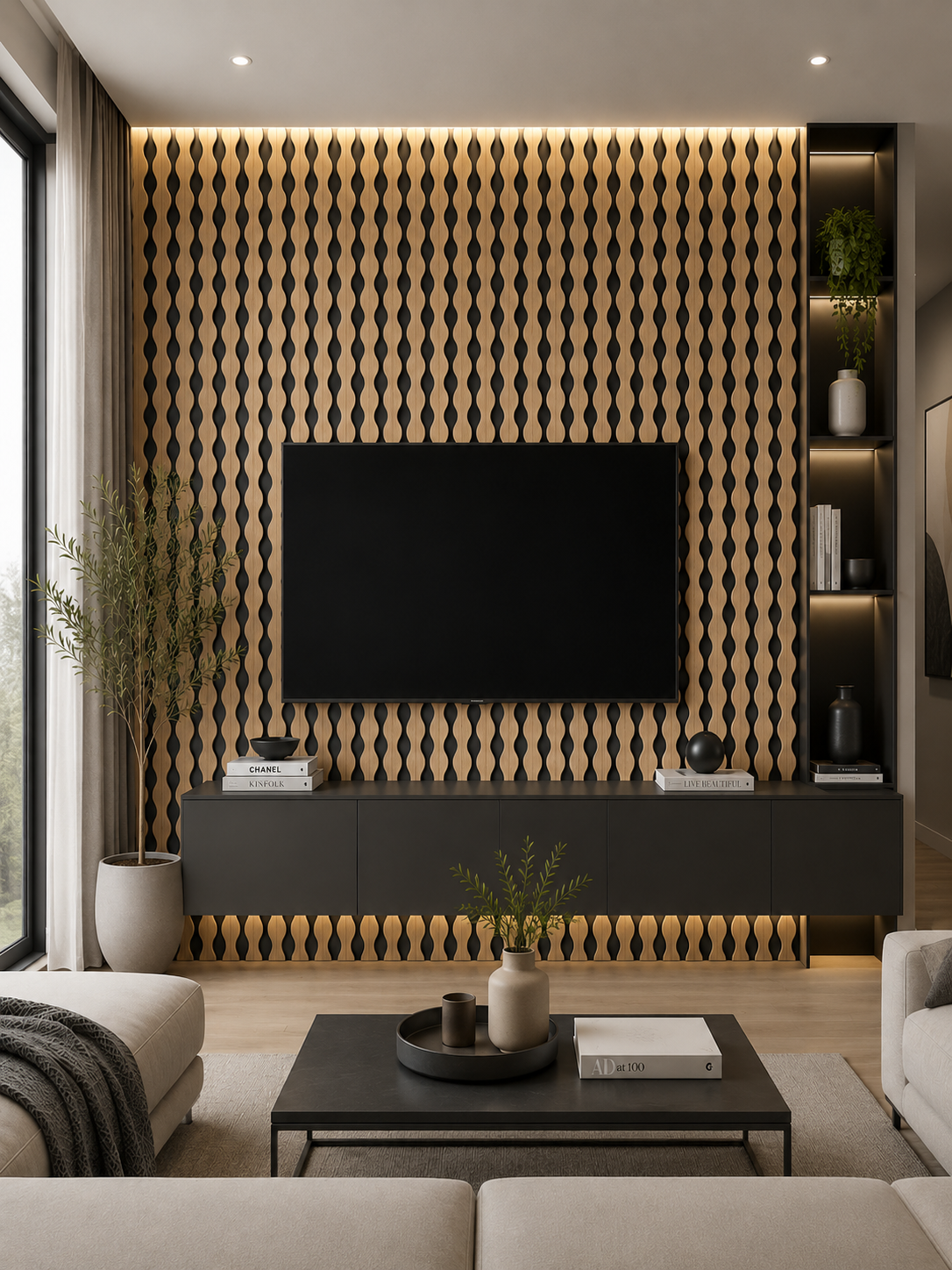Wave 4 Acoustic Wall Panel – Natural Oak