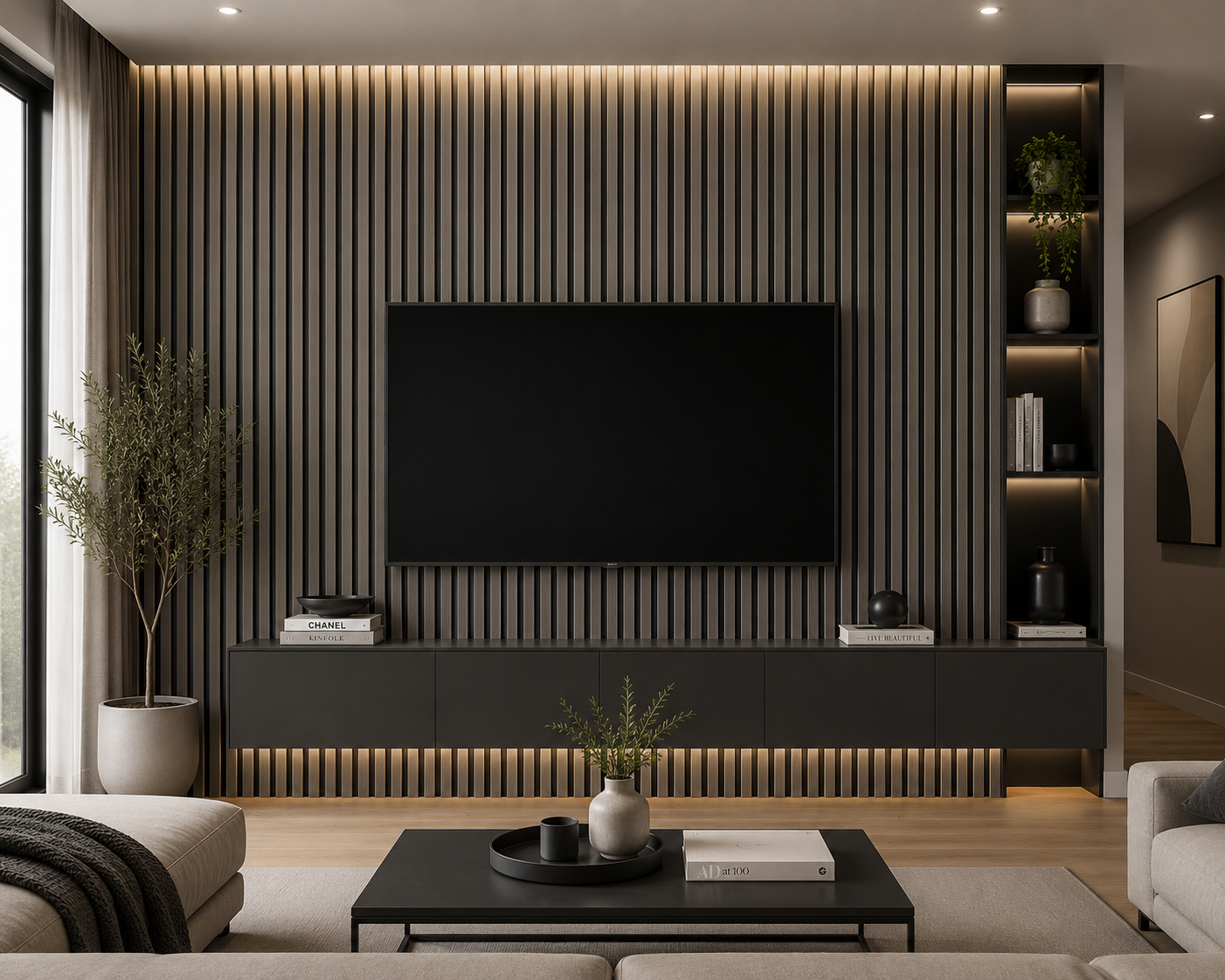 N-Dark Smoke Oak Acoustic Wall Panel