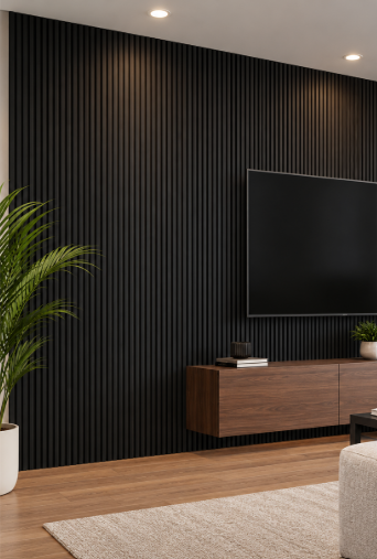 Black Fluted Wall Panel - F6012