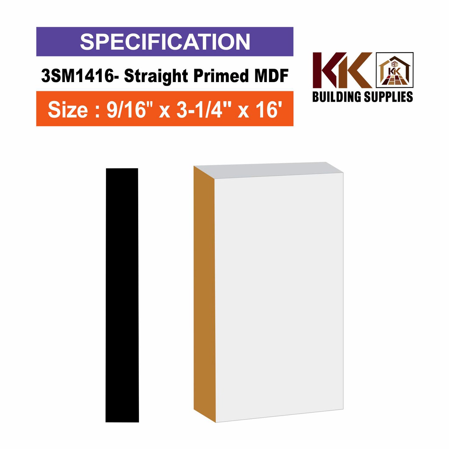 STRAIGHT-MDF PRIMED– KK Building Supplies