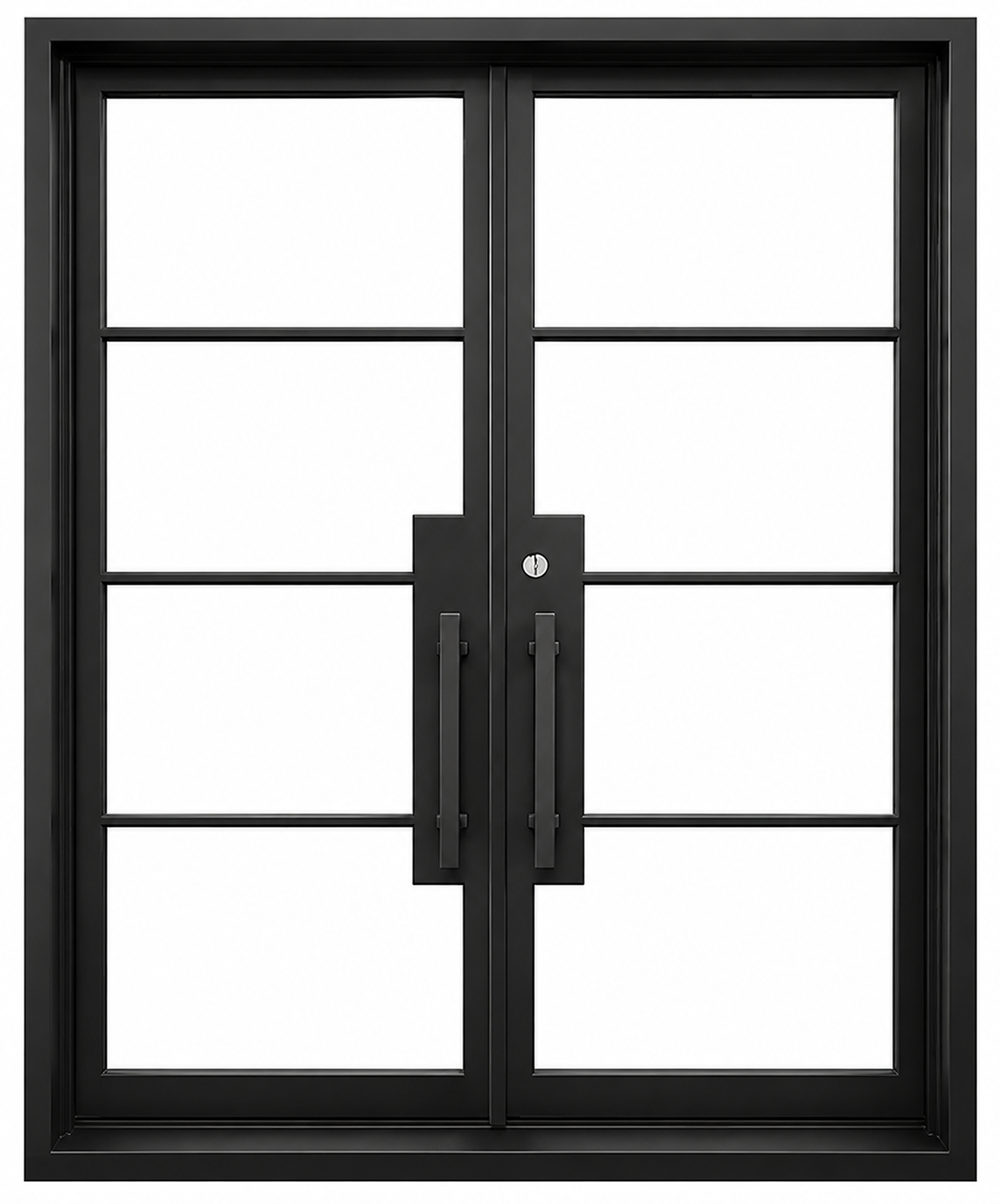 #06 4-LITE Modern Wrought Iron Door