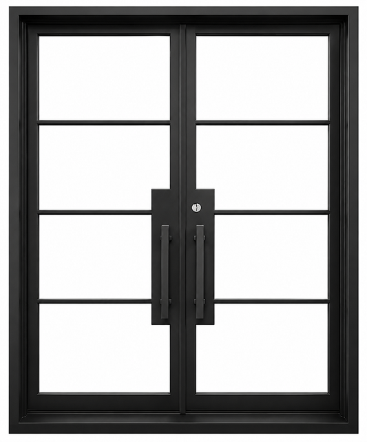 #06 4-LITE Modern Wrought Iron Door
