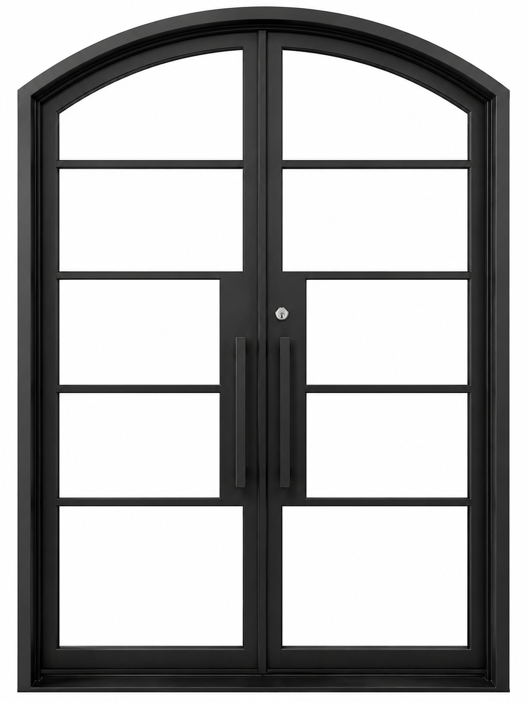 #02 5-LITE Modern Wrought Iron Door