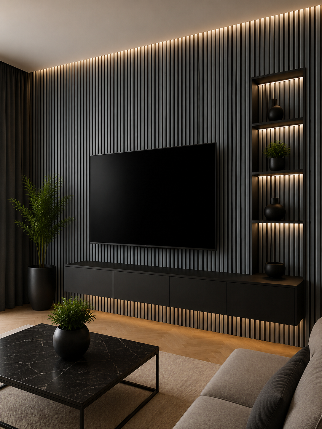 WP-WV-BLACK OAK Slat Wall Panel