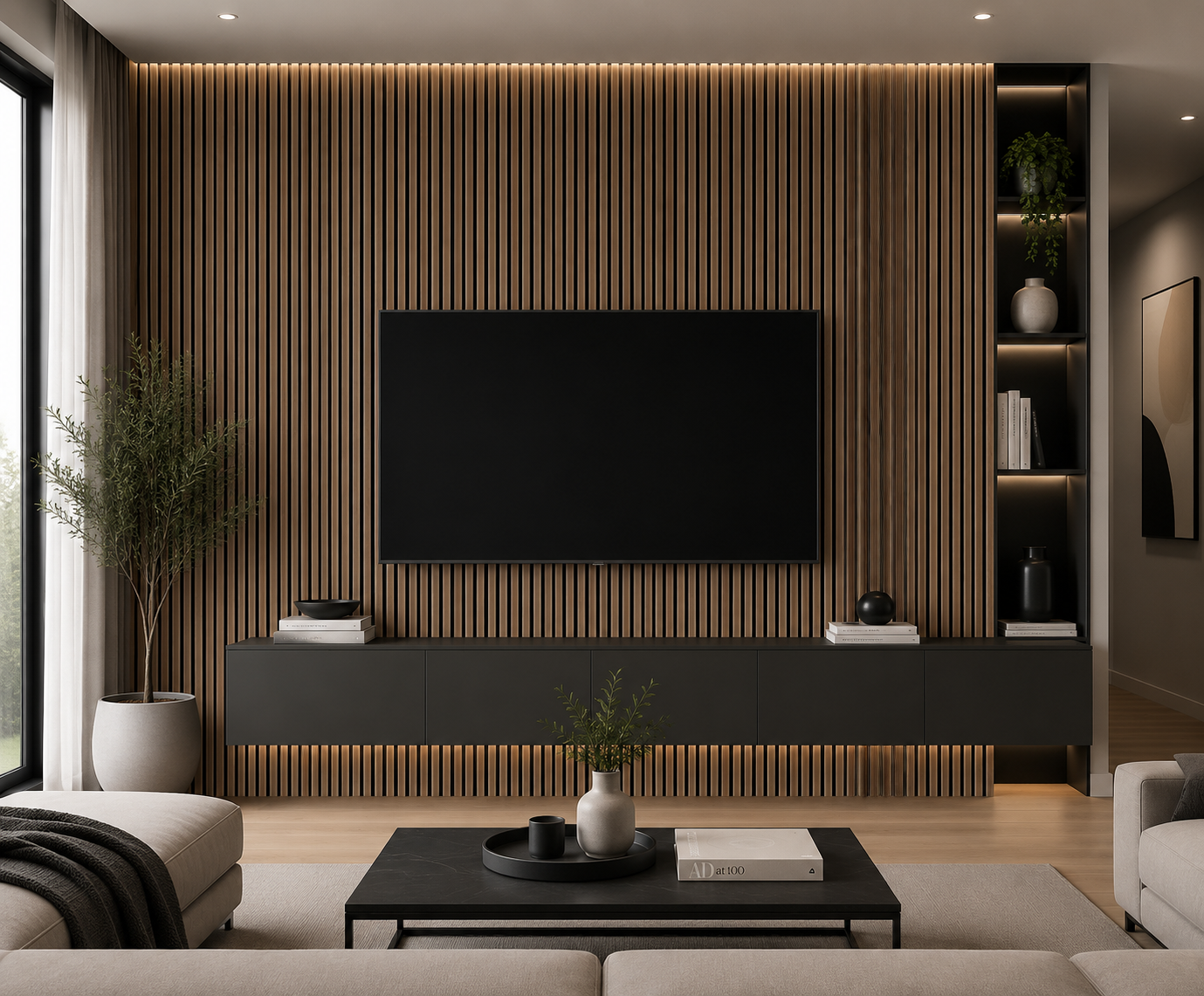 N-Walnut Acoustic Wall Panel