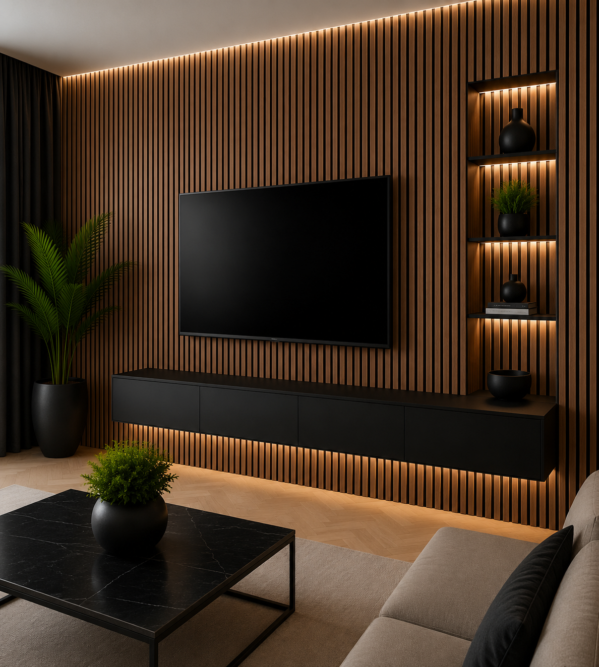 WP-WV-European Walnut Slat Wall Panel
