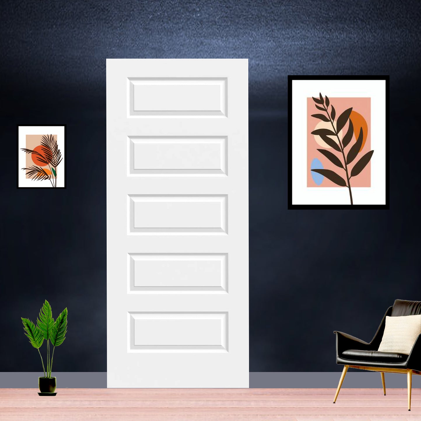 OXFORD-5 Panel Interior Door SLAB & PREHUNG (RH/LH/ND)