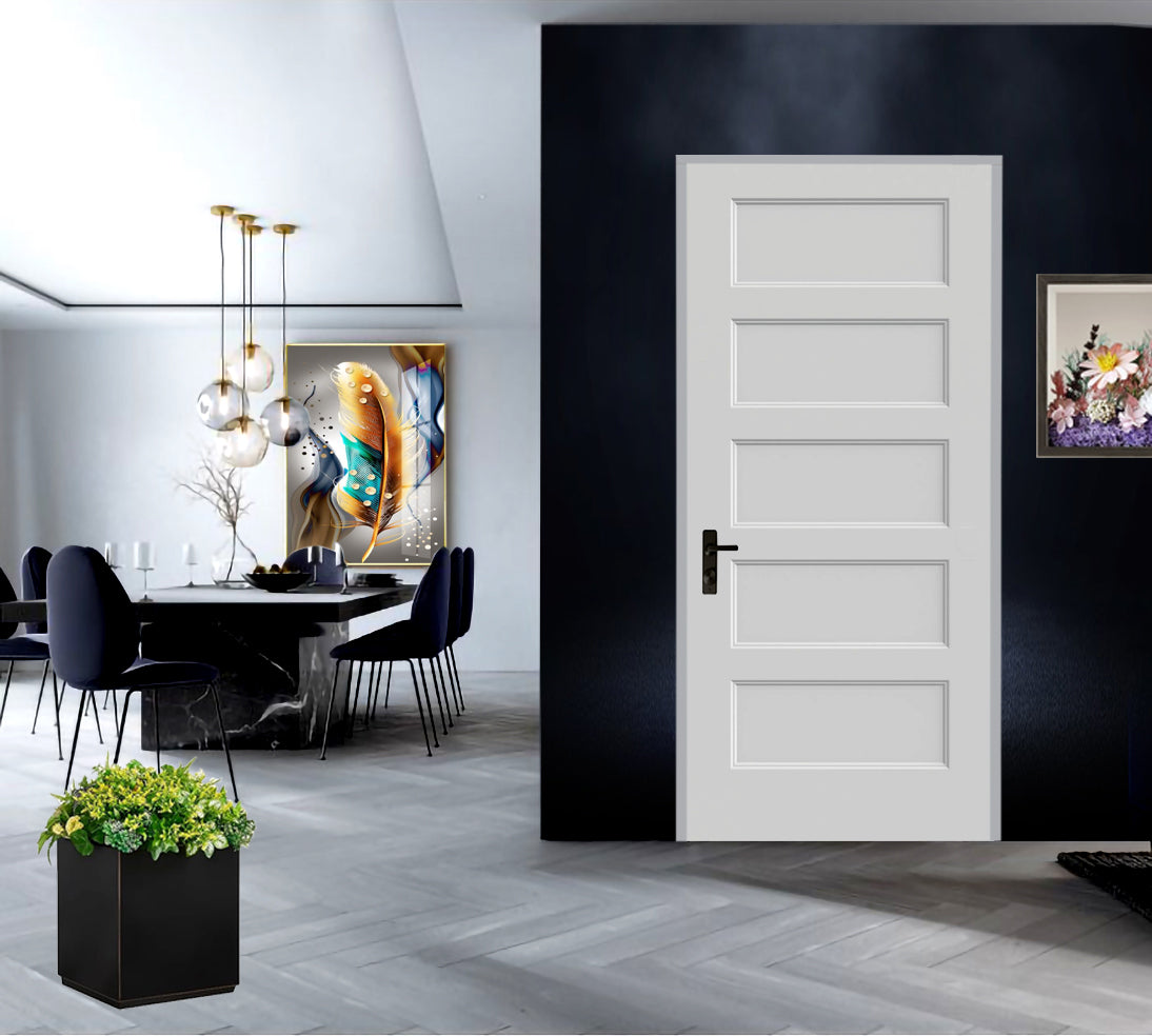 OXFORD-5 Panel Interior Door SLAB & PREHUNG (RH/LH/ND)