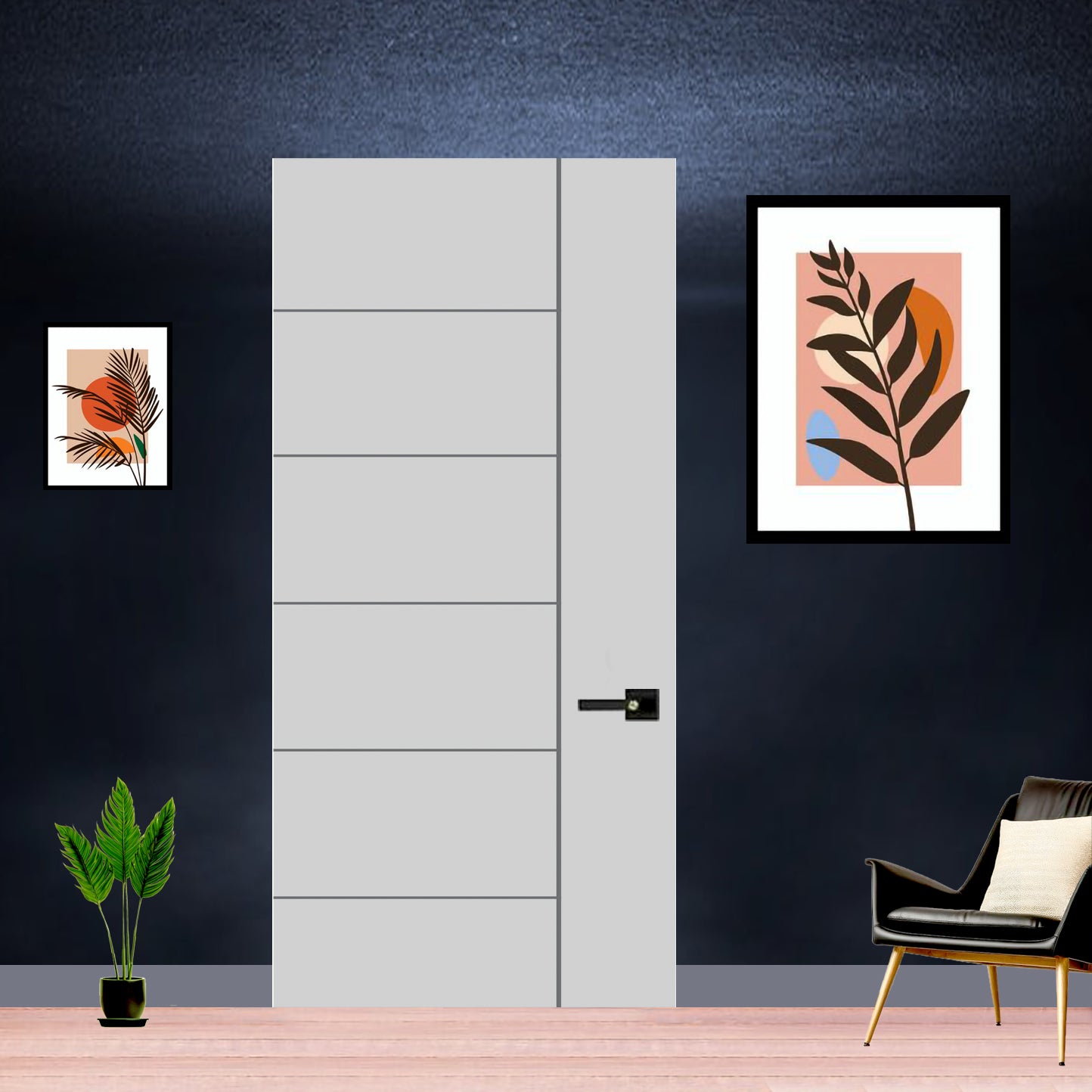 SWISS-7 Panel Interior Door SLAB & PREHUNG (RH/LH/ND)