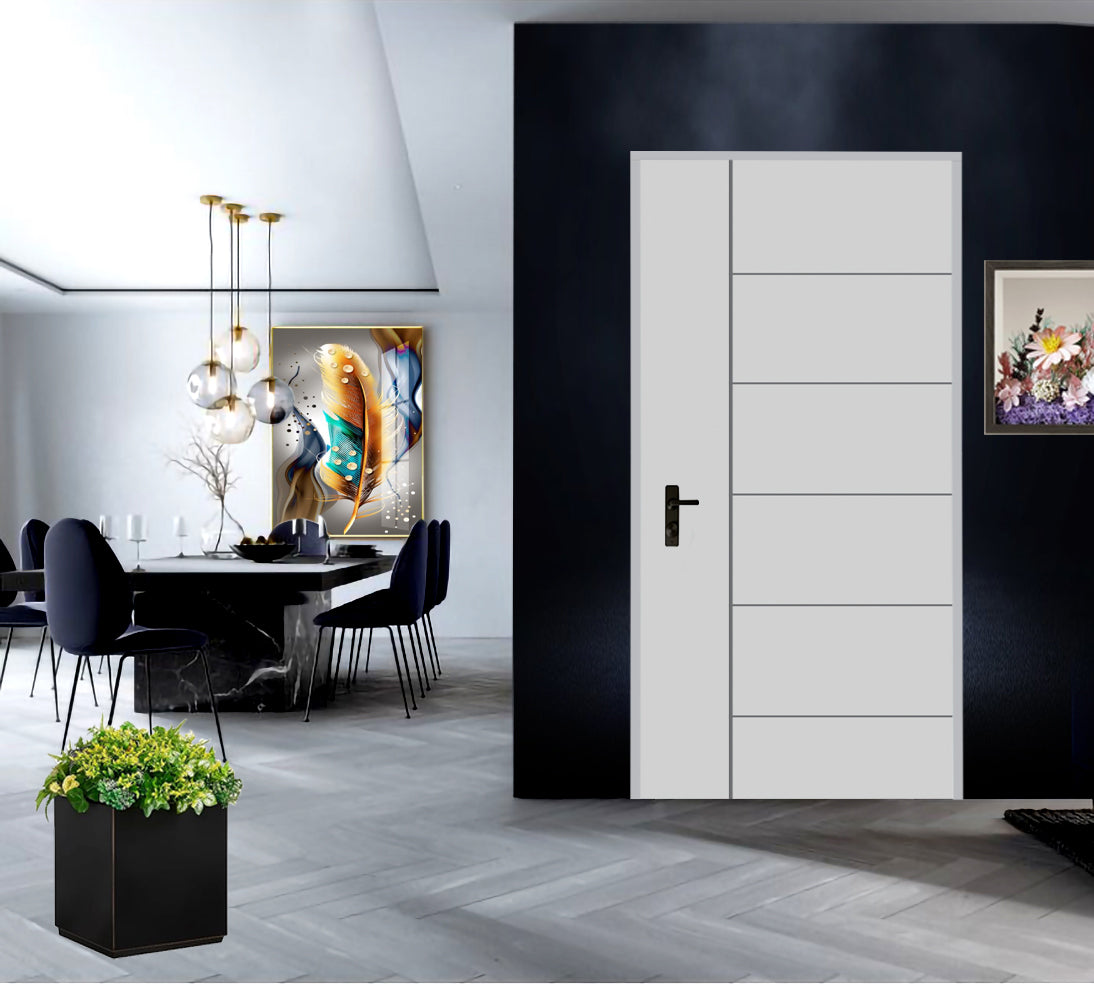 SWISS-7 Panel Interior Door SLAB & PREHUNG (RH/LH/ND)
